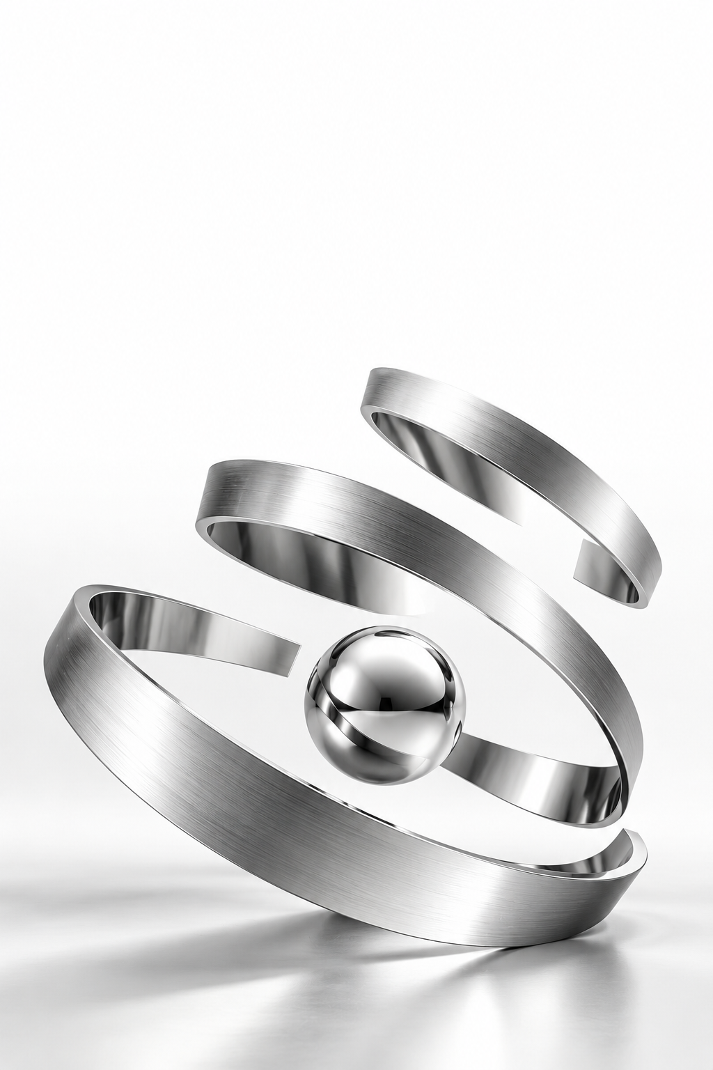 Silver sculptural artwork