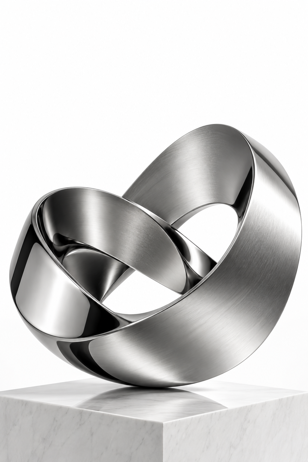 Silver sculptural artwork